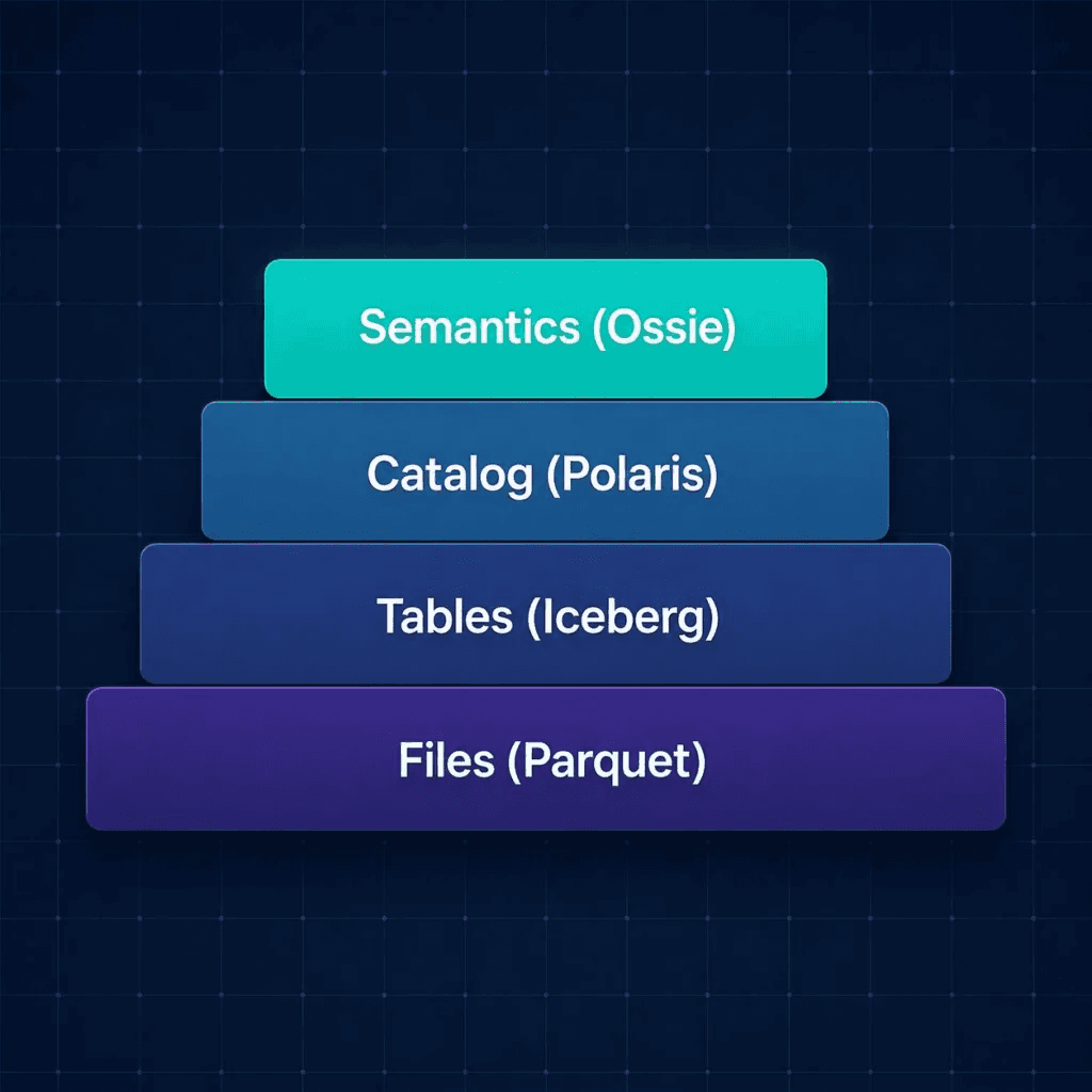 The Open Data Stack: Parquet, Iceberg, Polaris, Ossie